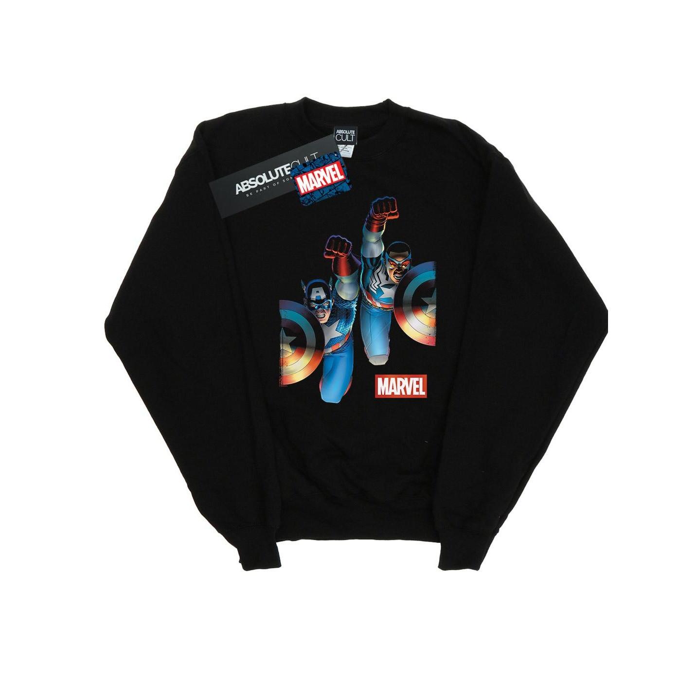Image of Falcon And Captain America Side By Side Sweatshirt Jungen Schwarz 104