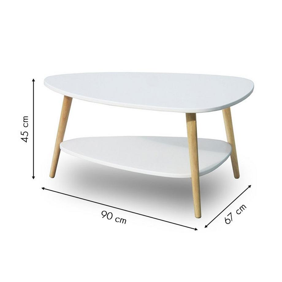 Northix Moderner Couchtisch, Regal, Holzbeine, ModernHome  