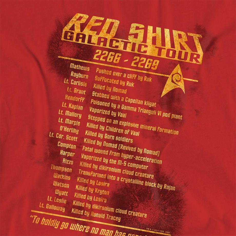 Star Trek Maglietta Red Shirt Tour  