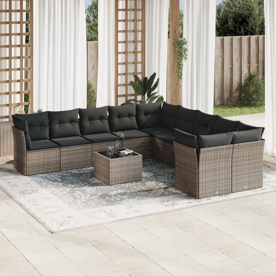 VidaXL Ensemble de canapés de jardin rotin synthétique  