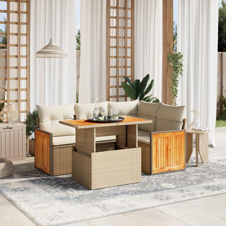 VidaXL set divano da giardino Polirattan  