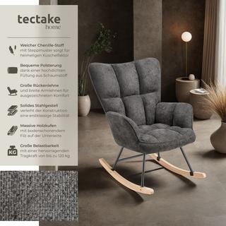Tectake Fauteuil à bascule TORVE Rembourré et matelassé avec revêtement en chenille  