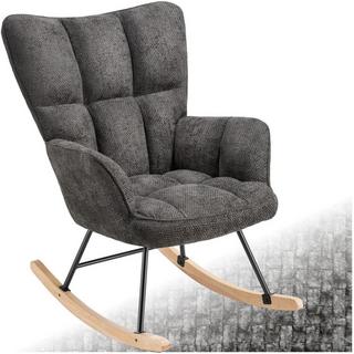 Tectake Fauteuil à bascule TORVE Rembourré et matelassé avec revêtement en chenille  