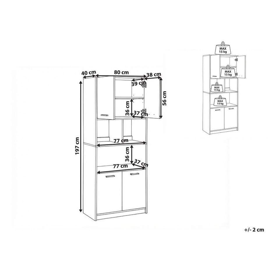 Beliani Libreria a 4 ante en Pannello di fibre (LDF) Minimalista ZEHNA  