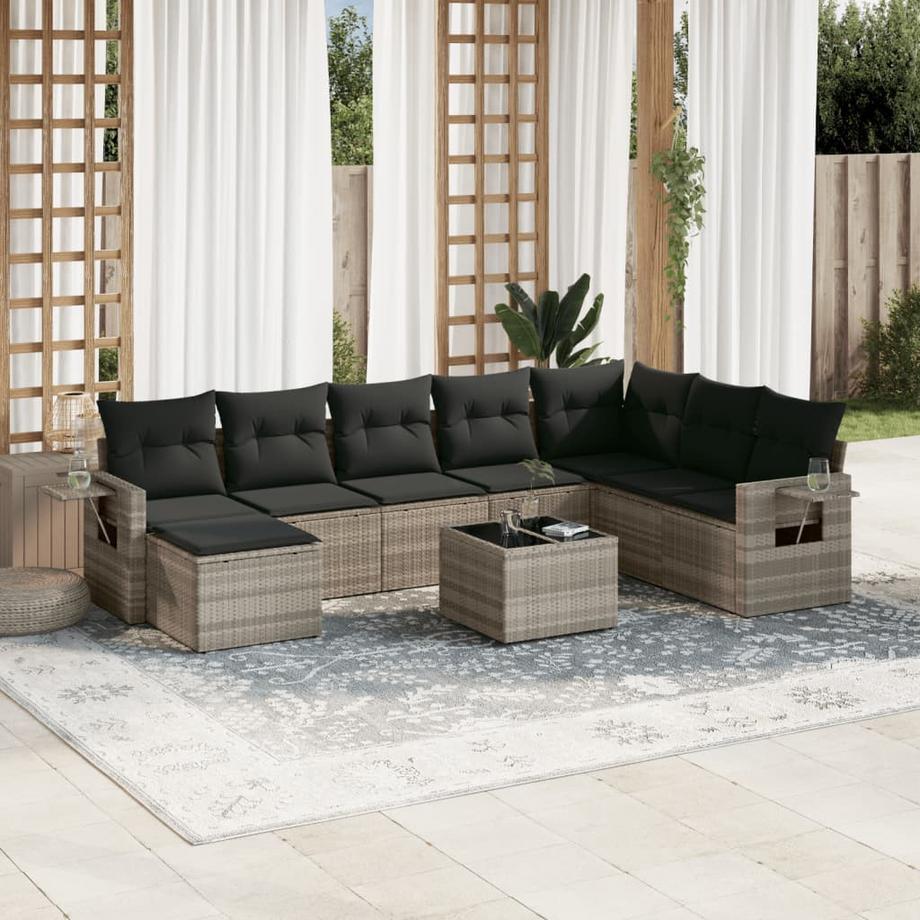 VidaXL set divano da giardino Polirattan  