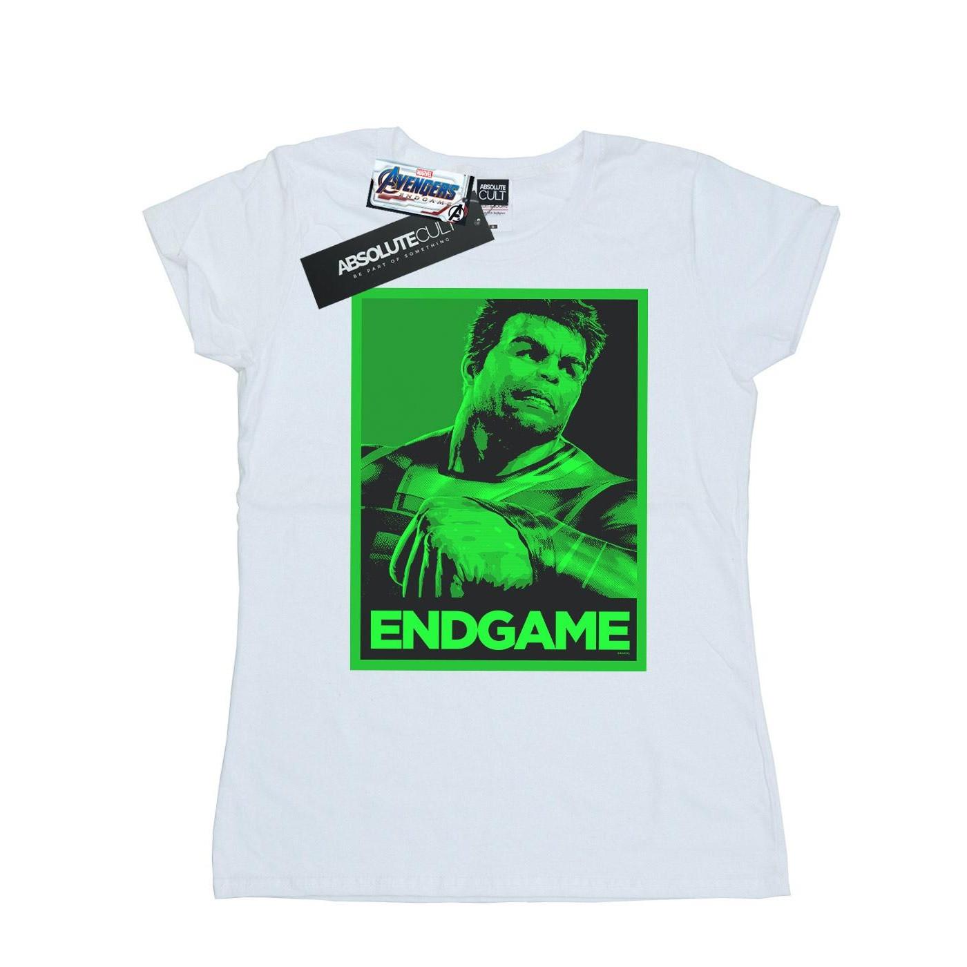 Image of Avengers Endgame Hulk Poster Tshirt Damen Weiss XL