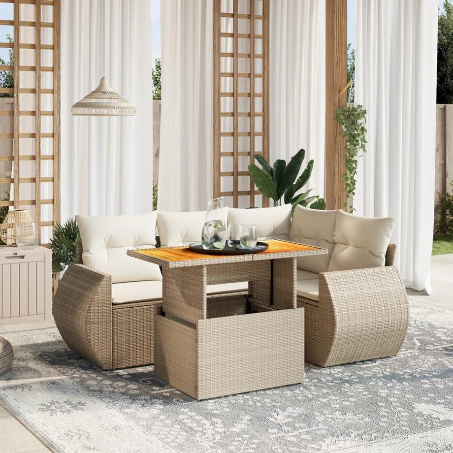 VidaXL set divano da giardino Polirattan  