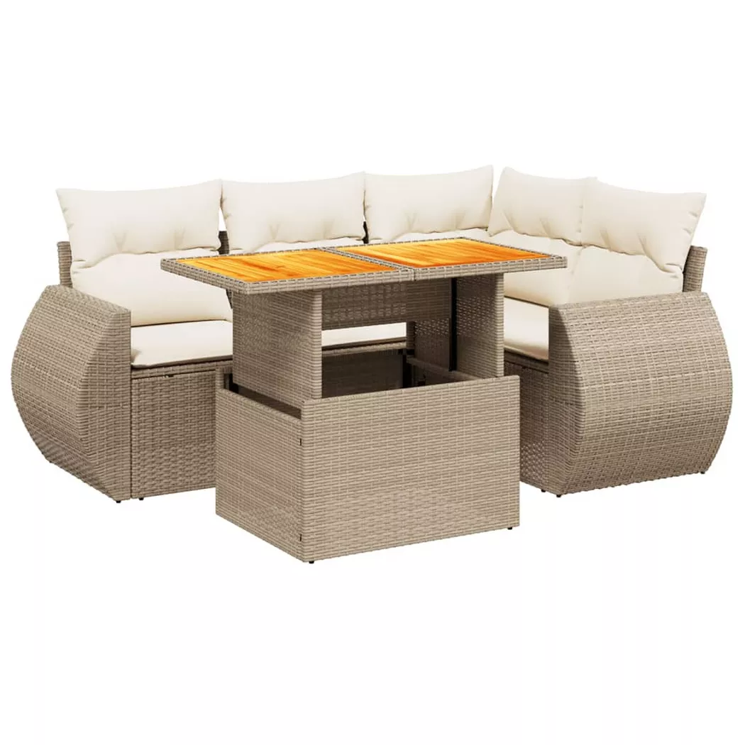 VidaXL - Garten sofagarnitur poly-rattan, One Size, Beige