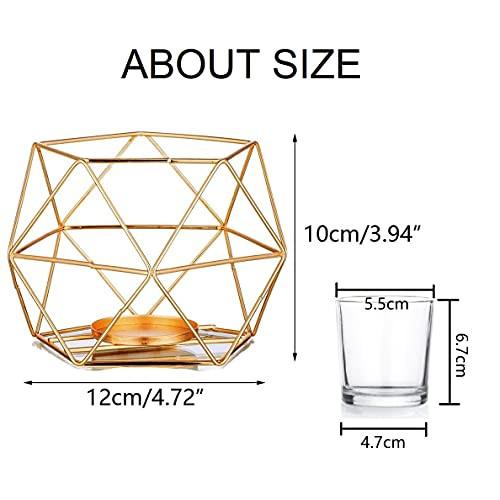 Alopini  Teelichthalter Kerzenhalter Metall - 2er Set Geometrischer Teelichthalter 