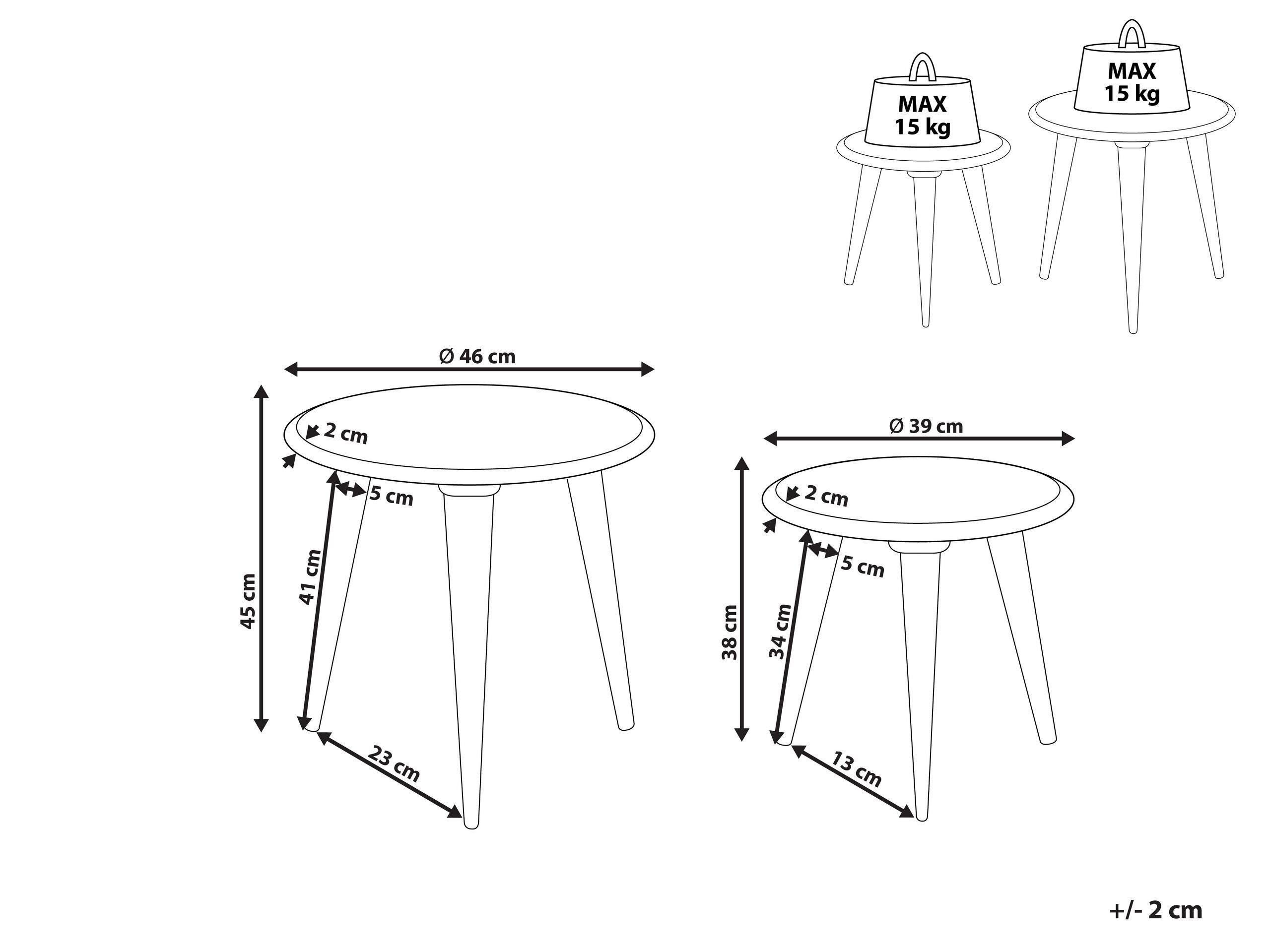 Beliani Ensemble de tables en Manguier Rétro HURSI  