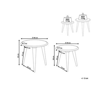 Beliani Tisch Set aus Mango Holz Retro HURSI  