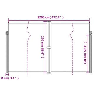 VidaXL Auvent latéral rétractable  