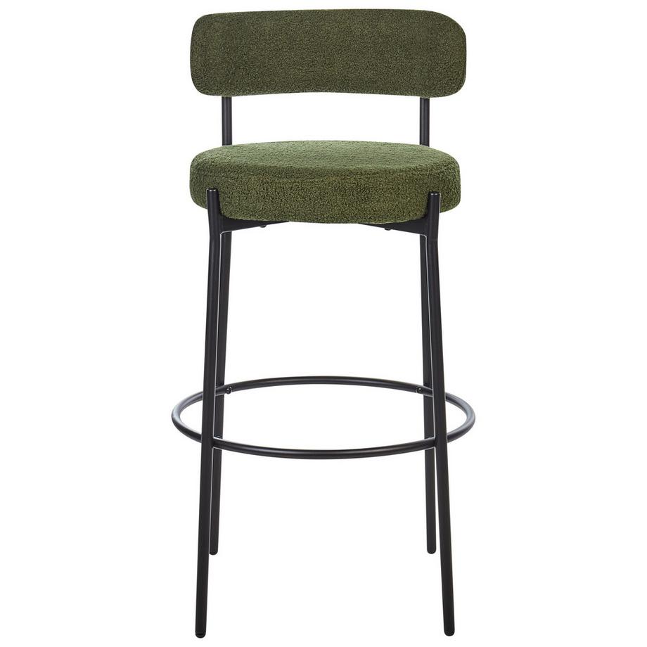 Beliani Lot de 2 chaises de bar en Bouclé Rétro ALLISON  