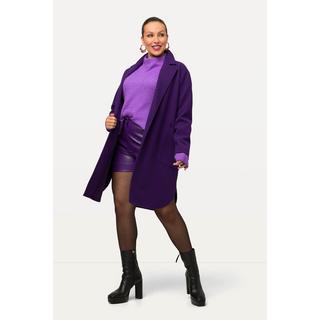 Ulla Popken  Cappotto dal taglio oversize in felpa con revers e spacchetti laterali 