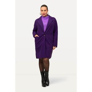 Ulla Popken  Cappotto dal taglio oversize in felpa con revers e spacchetti laterali 