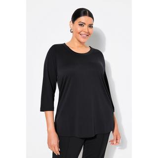 Ulla Popken  Shirt, Rippbündchen, Rundhals, 3/4-Arm 