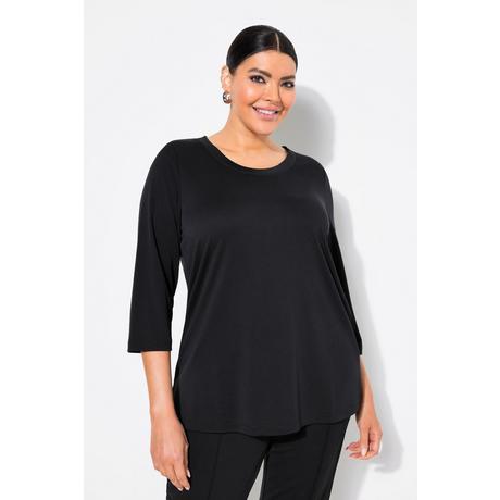 Ulla Popken  Shirt, Rippbündchen, Rundhals, 3/4-Arm 