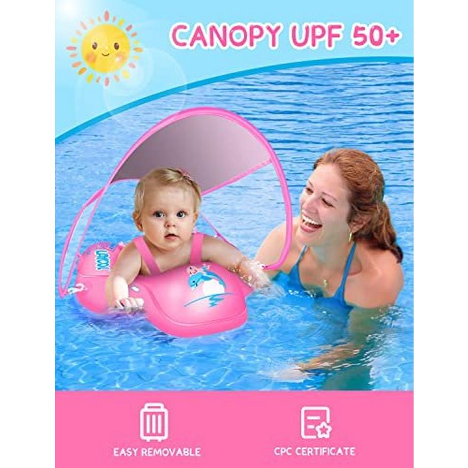 Activity-board  Baby Float Aufblasbare Baby Pool Float Neueste mit Sonnenschirm Baldachin, Baby Float für Alter 