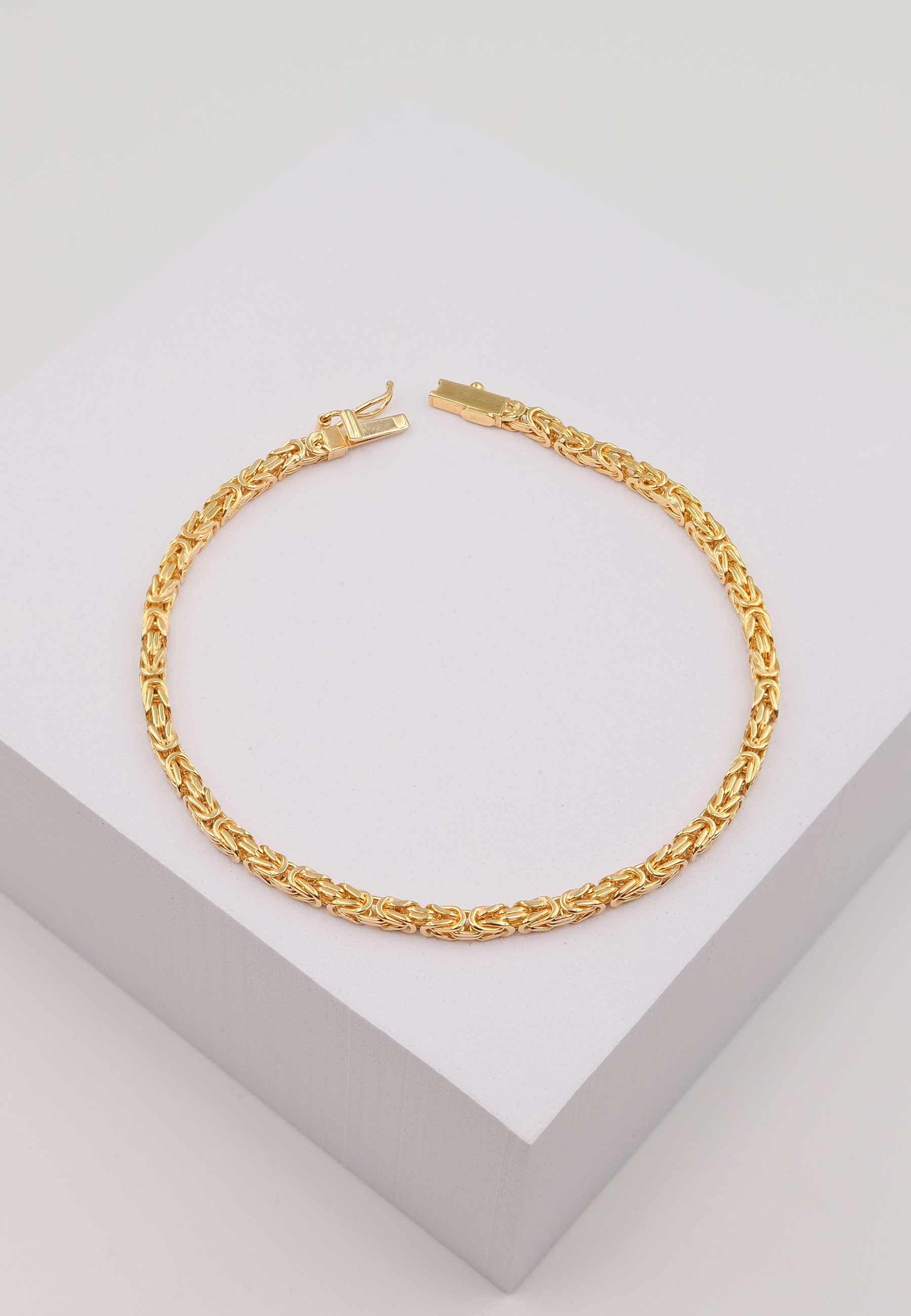 MUAU Schmuck  Armband Königskette klassisch Gelbgold 750, 19cm, 2.5mm 