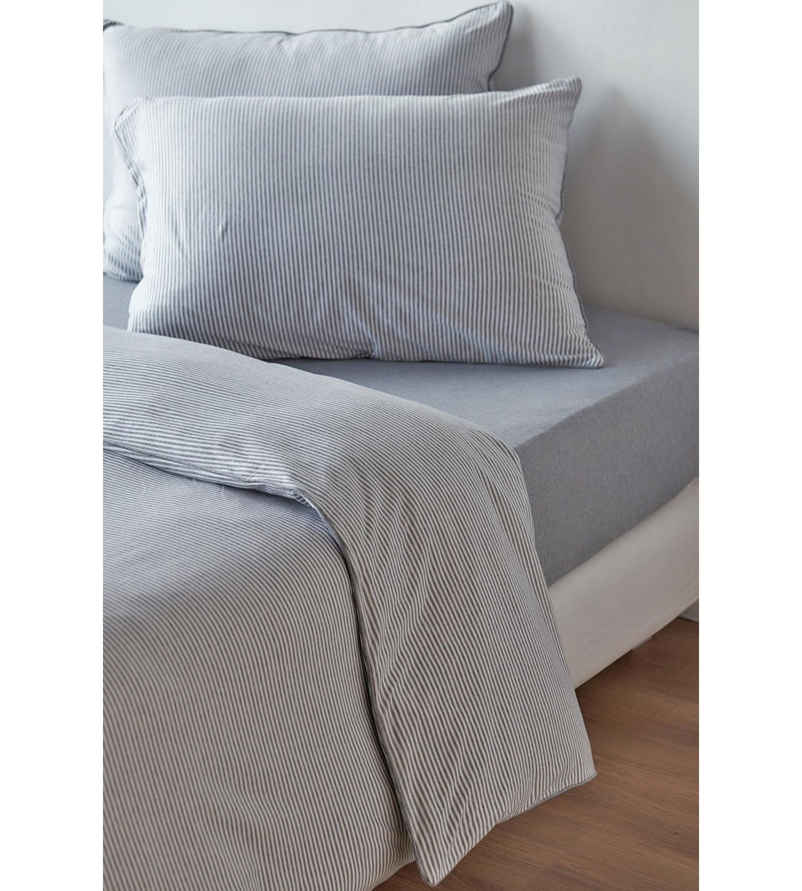 Living Home Melange Jersey Streifen Taie de duvet  