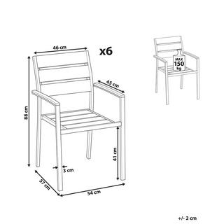 Beliani Lot de 6 chaises en Bois synthétique Industriel VERNIO  