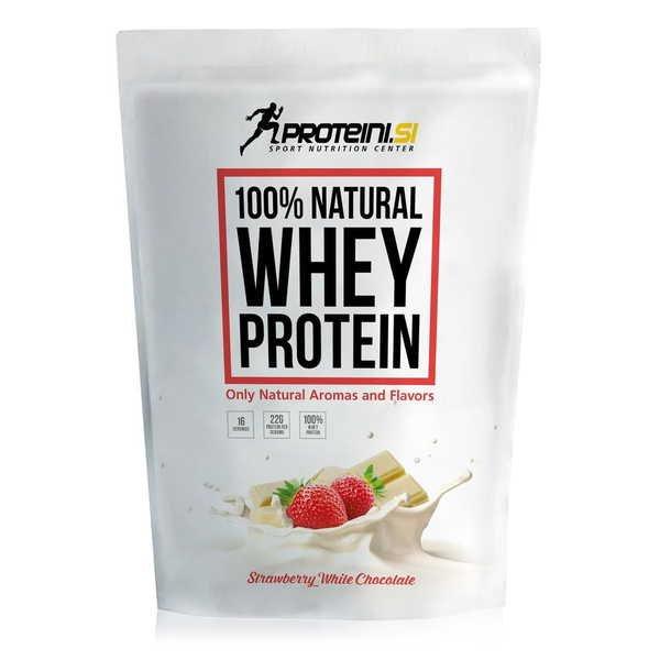 Image of proteini 100% Natural Whey Protein White Chocolate Strawberry 500g - 500g