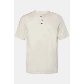 JP1880  Maglia serafino con mezze maniche, scollo a girocollo e abbottonatura, fino alla tg. 8XL 