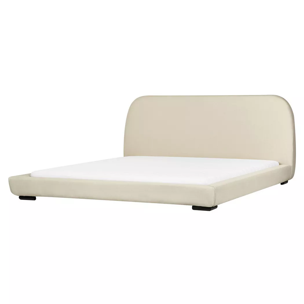 Beliani - Wasserbett aus Stoff  ROISEL, Pearl