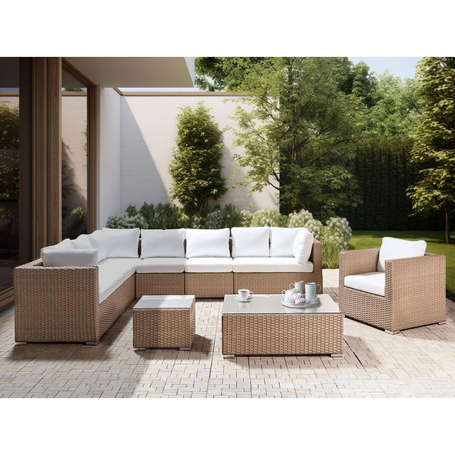 Beliani Lounge Set aus PE Rattan Skandinavisch XXL  
