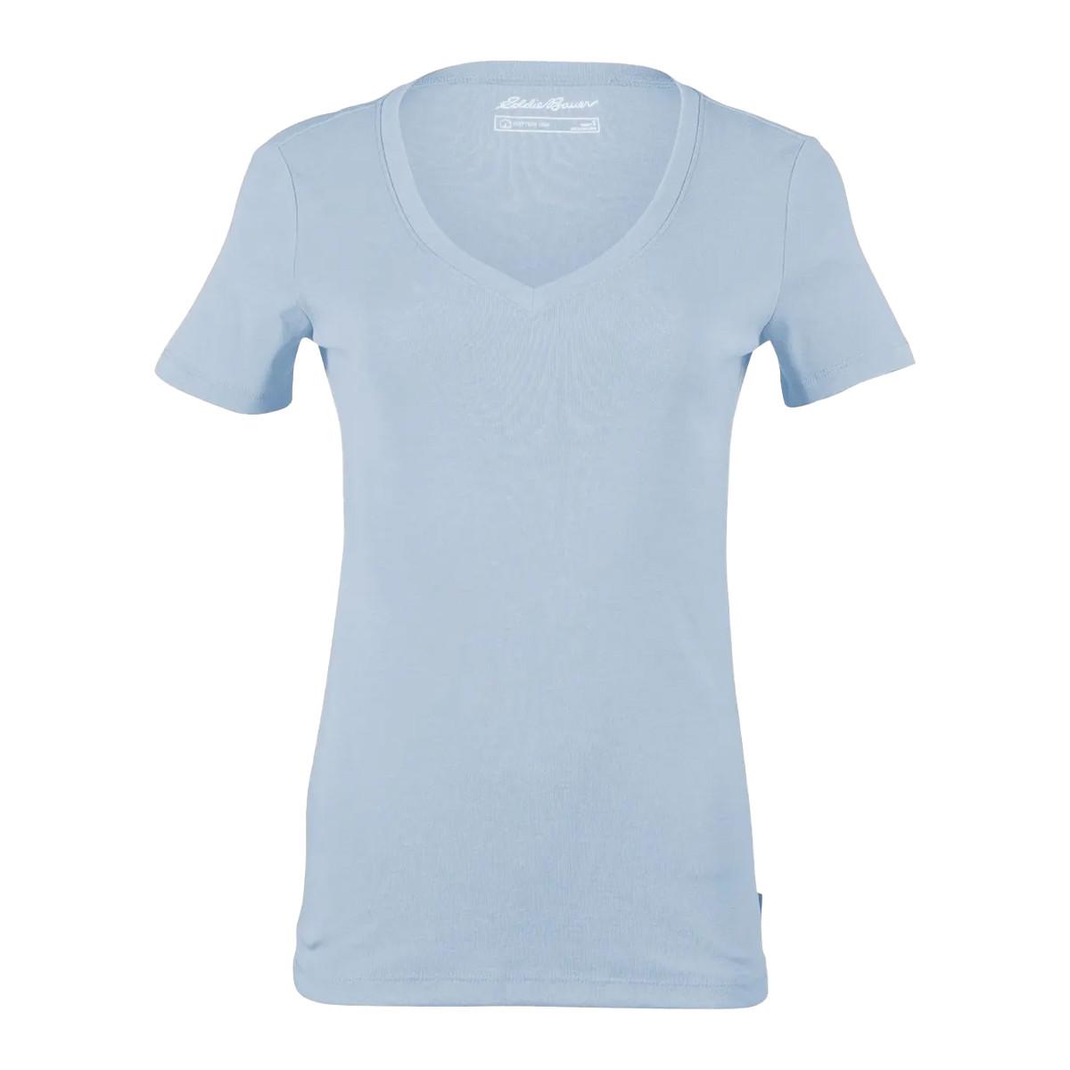 Image of Favorite Tshirt Vausschnitt Kurzärmlig Damen Blau L