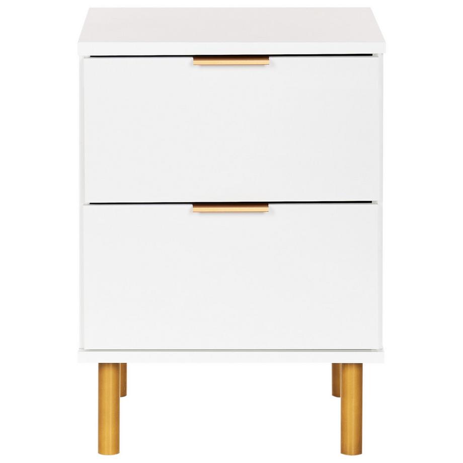 Beliani Table de nuit à 2 tiroirs en Panneau de particules de bois Minimaliste WALPOLE  