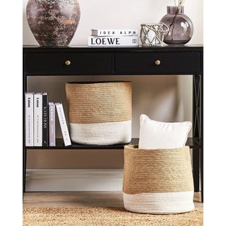 Beliani Lot de 2 paniers en Jute Boho BULANIK  