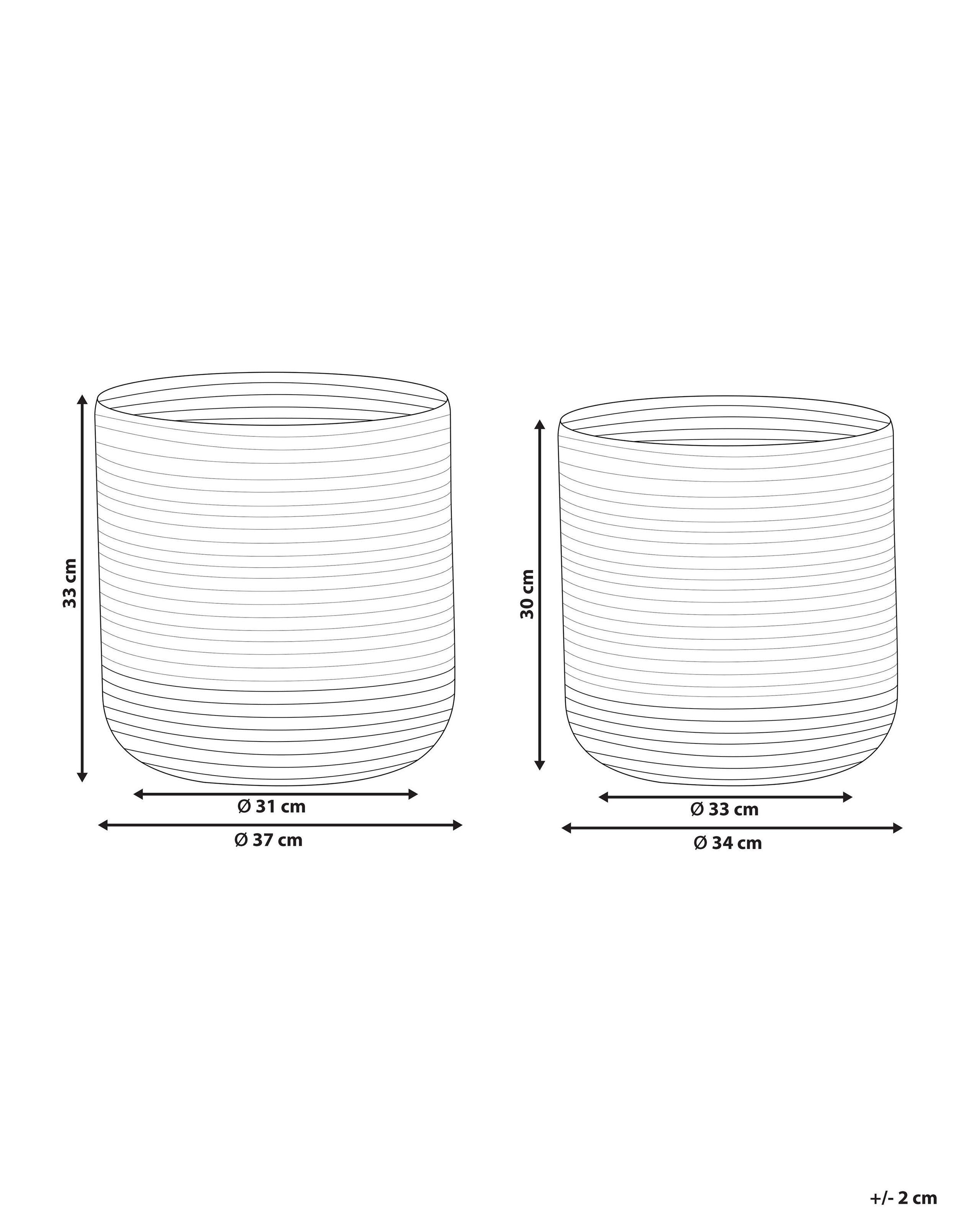 Beliani Lot de 2 paniers en Jute Boho BULANIK  