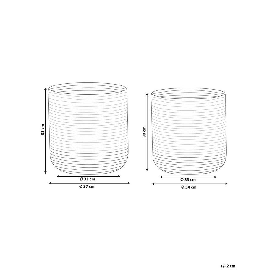 Beliani Aufbewahrungskorb 2er Set aus Jute Boho BULANIK  