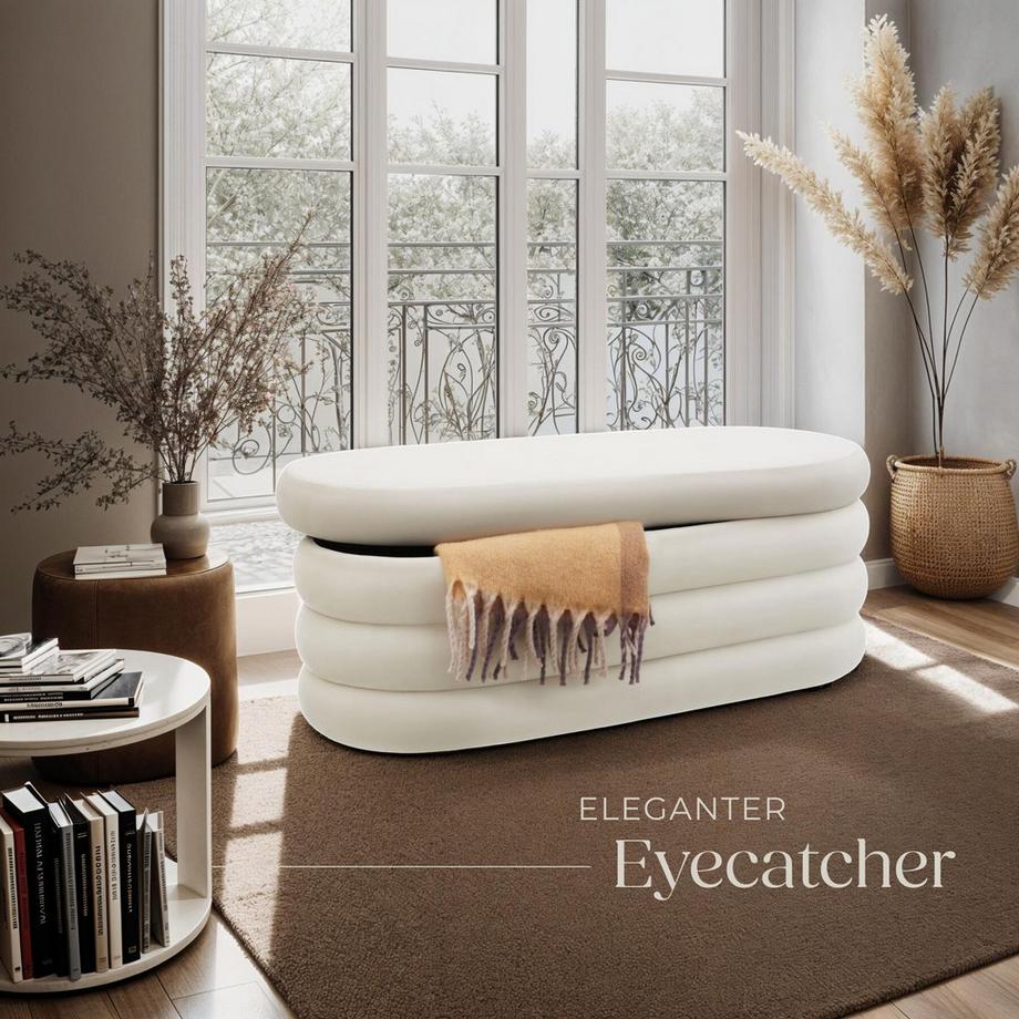 Tectake Panca imbottita Alto con velluto o bouclé  