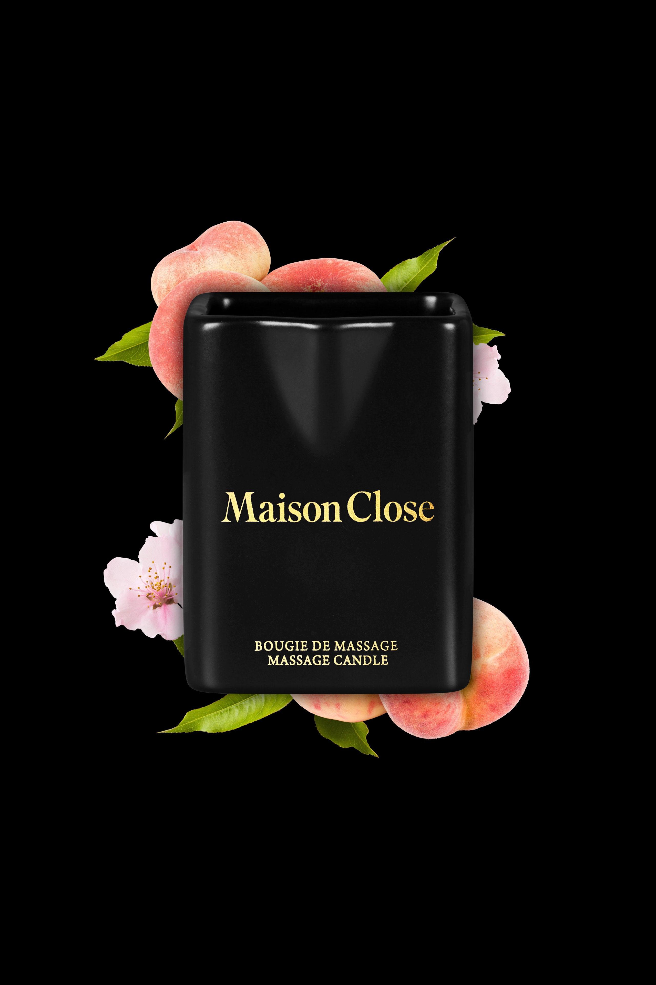 MAISON CLOSE  Candela da massaggio - Baiser de Velours - Pesca di vigna 