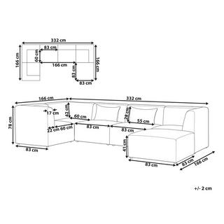 Beliani Sofa mit Ottomane aus Cord Modern LEMVIG  