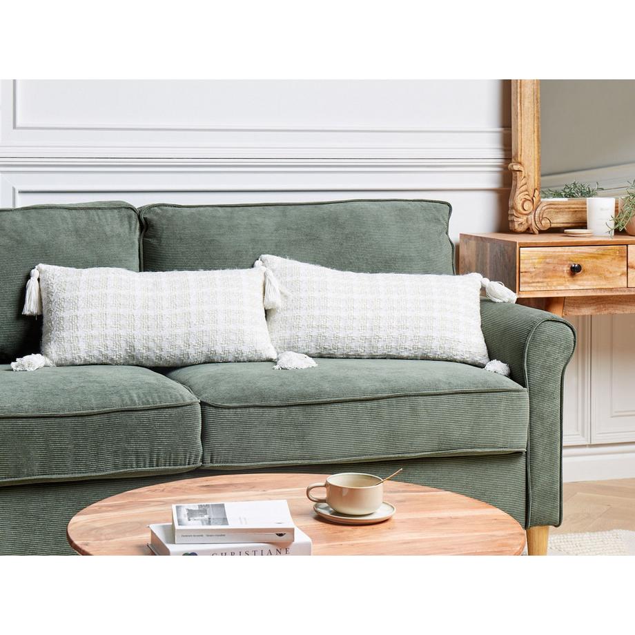 Beliani Dekokissen 2er Set aus Polyester Boho DOURIS  