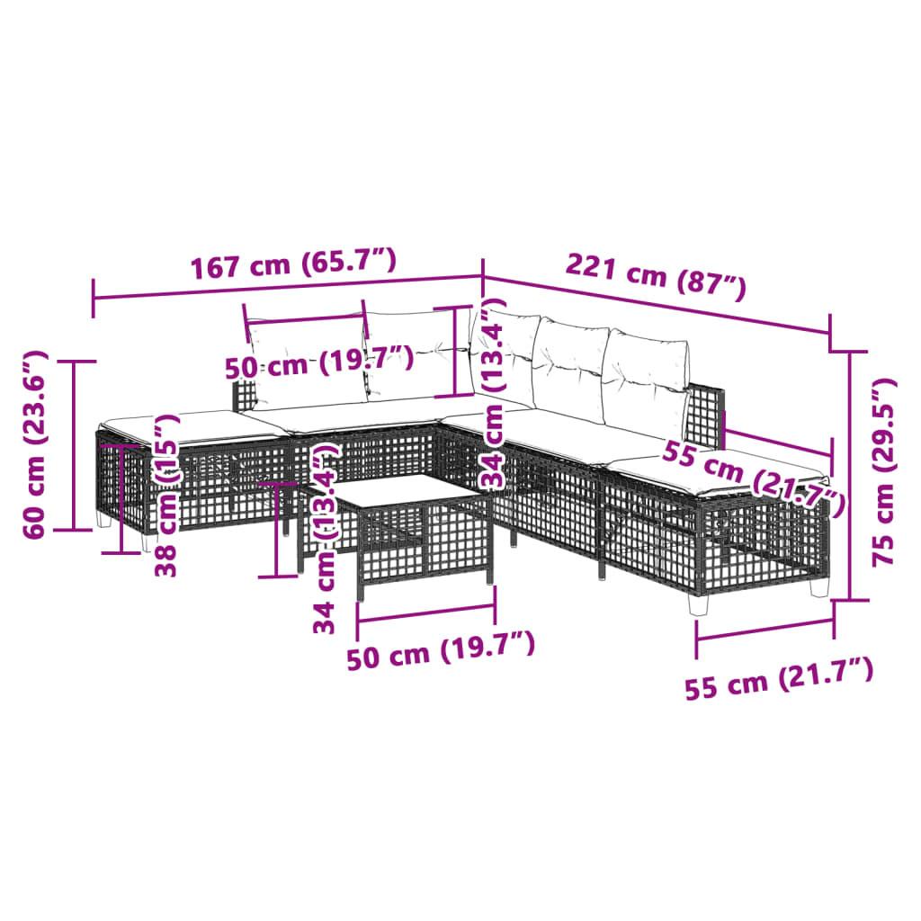 VidaXL set divano da giardino Polirattan  