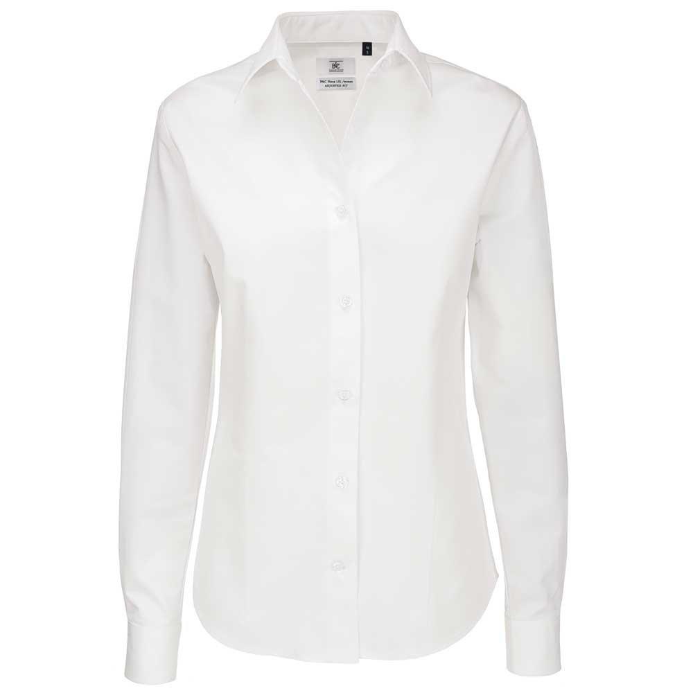 Image of B&c Sharp Twill Langarm Bluse Damen Weiss 3XL