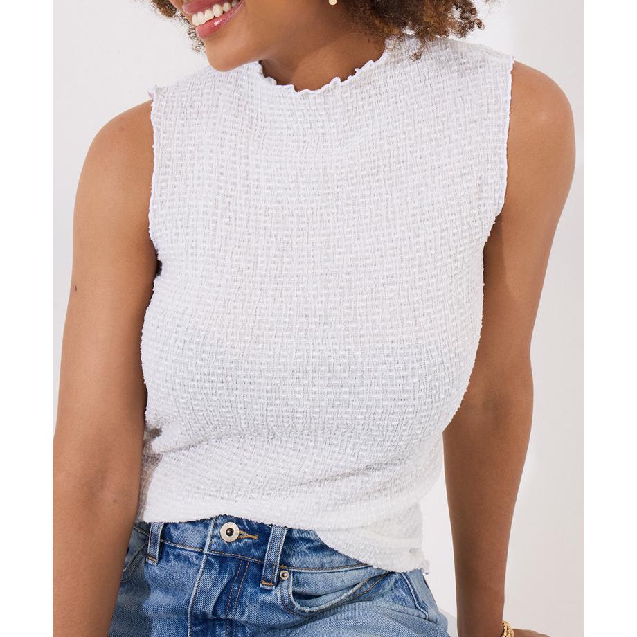 Joe Browns Top Senza Maniche Bordi a Lattuga  