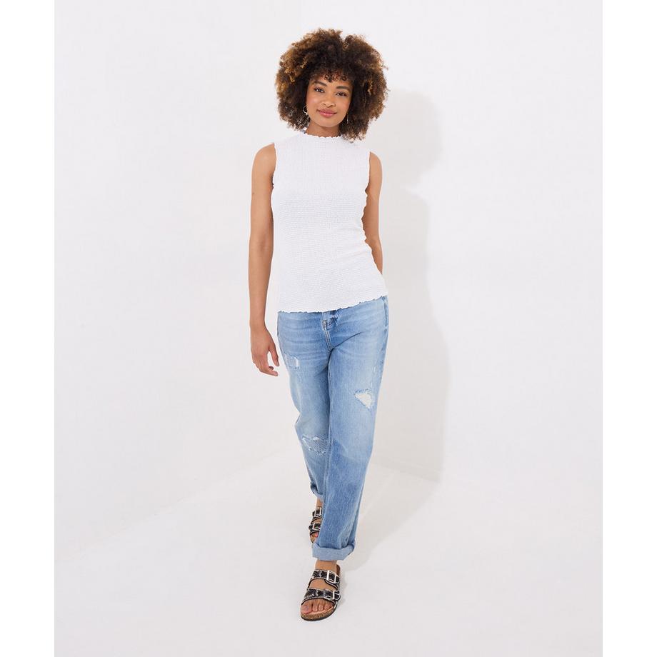 Ärmelloses Oberteil mit Salatkanten