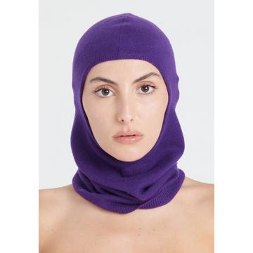 UNI 9 Passamontagna viola - 100% cachemire