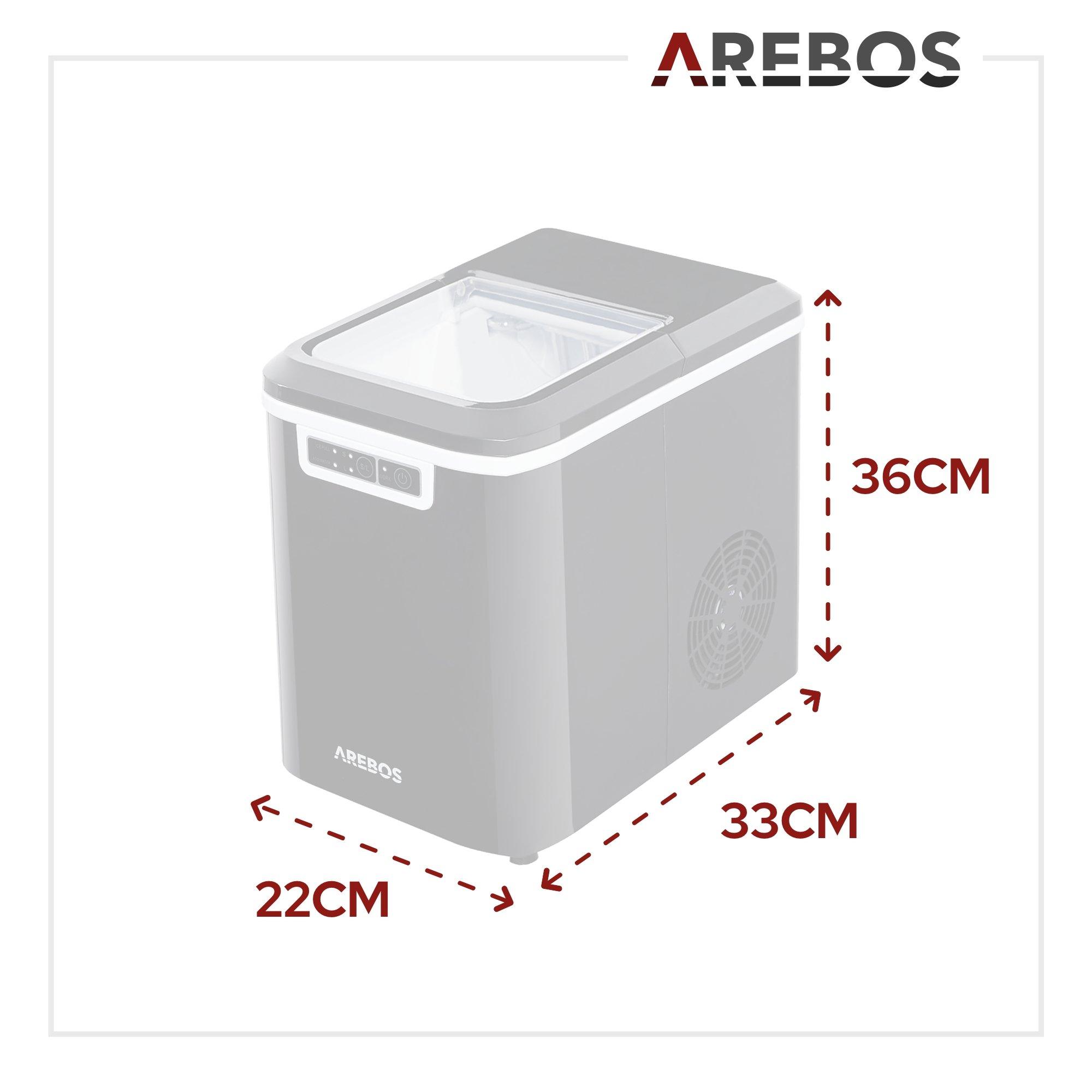 Arebos Eiswürfelmaschine 2,2L Icemaker Eiswürfelbereiter Eismaschine 12 kg  