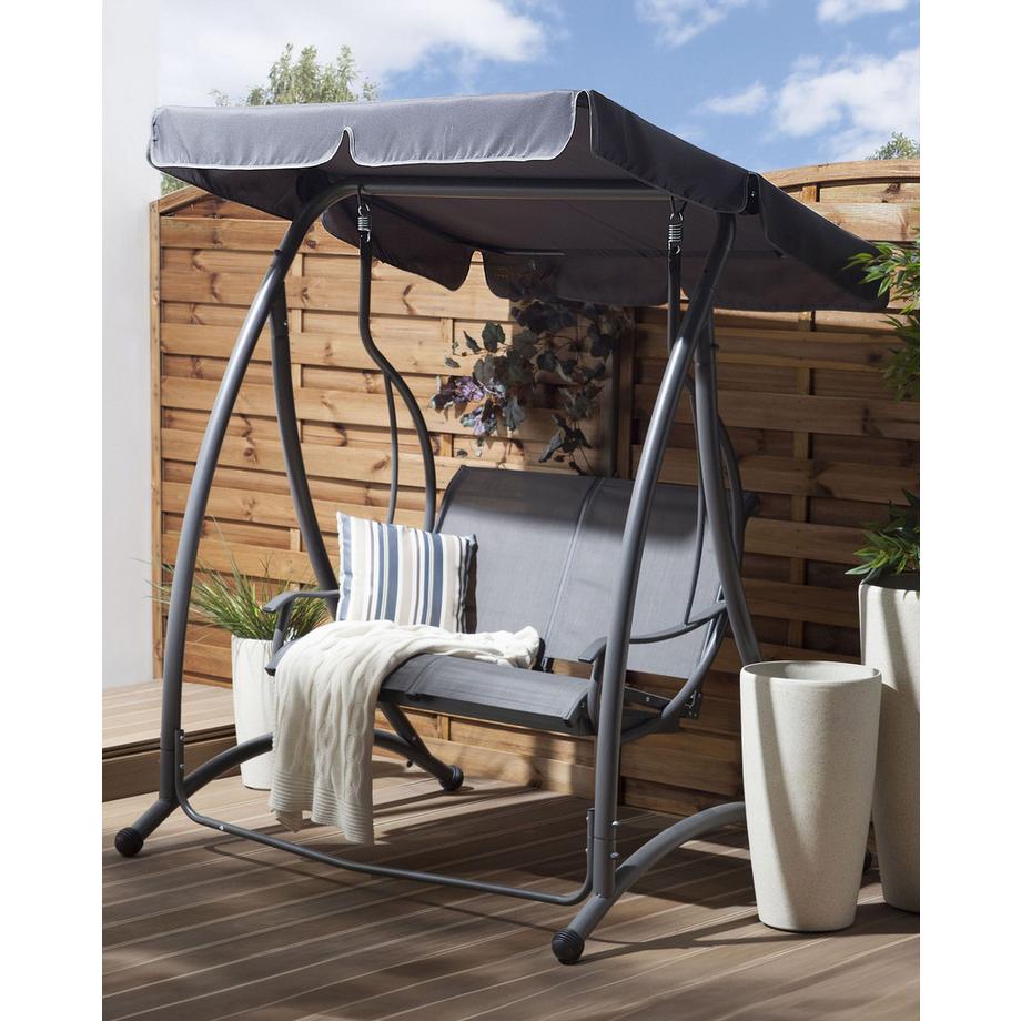 Beliani Dondolo da giardino en Tessuto Classico TESERO  