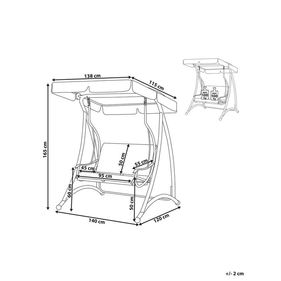 Beliani Dondolo da giardino en Tessuto Classico TESERO  