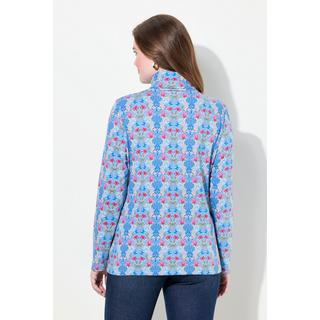 Ulla Popken Maglia collo da risvoltare stampa floreale maniche lunghe  