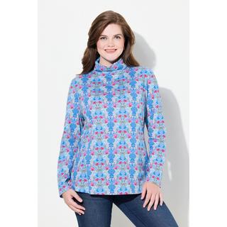 Ulla Popken Maglia collo da risvoltare stampa floreale maniche lunghe  