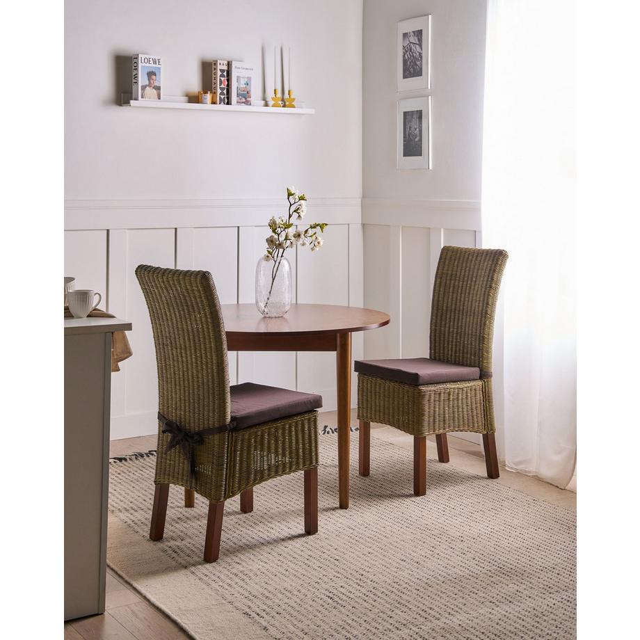 Beliani Lot de 2 chaises de salle à manger en Rotin  ANDES  