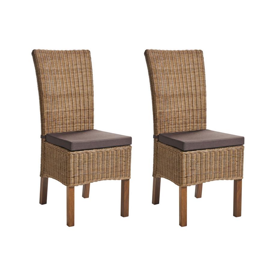 Lot de 2 chaises de salle à manger en Rotin  ANDES